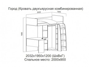 Кровать двухъярусная комбинированная в Гремячинске - gremyachinsk.магазин96.com | фото